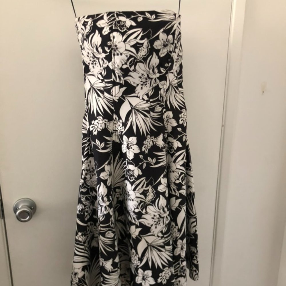 Vittorio Corset Back Floral Strapless A-Line Dress
